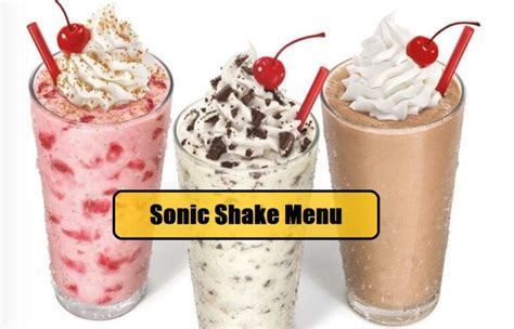 sonic milkshake menu 2023